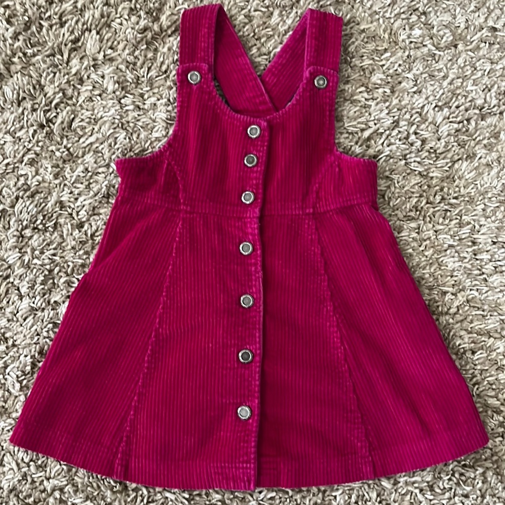 Girls corduroy overhaul pink dress